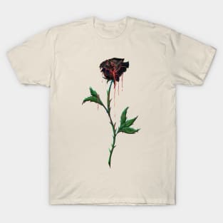 Black Rose Dripping with Blood T-Shirt